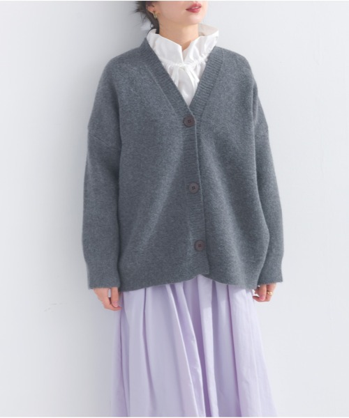 OandI（オーアンドアイ）の「カレッジニットカーディガン（カーディガン/ボレロ・レディース・オフホワイト/チャコールグレー・FREE）」の21枚目の写真