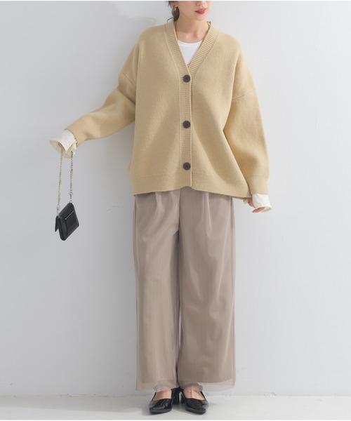 OandI（オーアンドアイ）の「カレッジニットカーディガン（カーディガン/ボレロ・レディース・オフホワイト/チャコールグレー・FREE）」の22枚目の写真