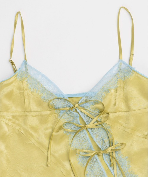 Lace Docking Satin Camisole/レースドッキングサテン