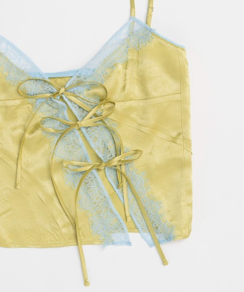 MAISON SPECIAL✸メゾンスペシャル✸スパンコールチュールキャミ Lace Docking Satin Camisole/レースドッキングサテン