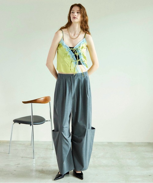 MAISON SPECIAL キャミソール Lace Docking Satin Camisole/レースドッキングサテン