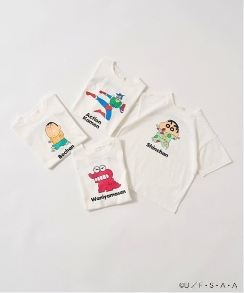 b・ROOM（ビールーム）の「【クレヨンしんちゃん】【カイテキ天竺】アソートプリントTシャツ（Tシャツ/カットソー・キッズ・イエロー/ピンク/ブルー/エメラルド・130cm/110cm/120cm/140cm/100cm）」の5枚目の写真