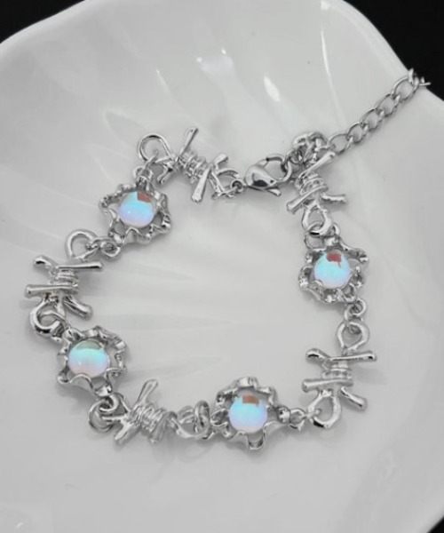 MASHIRO】有刺鉄線モチーフミックスブレスレット/Y2K（MA/EK296