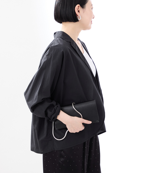 VERMEIL par iena(ヴェルメイユパーイエナ)の「TICCA ティッカ ハーフシャツジャケット 0251401024(その他アウター・レディース・ネイビー・FREE)」の2枚目の写真