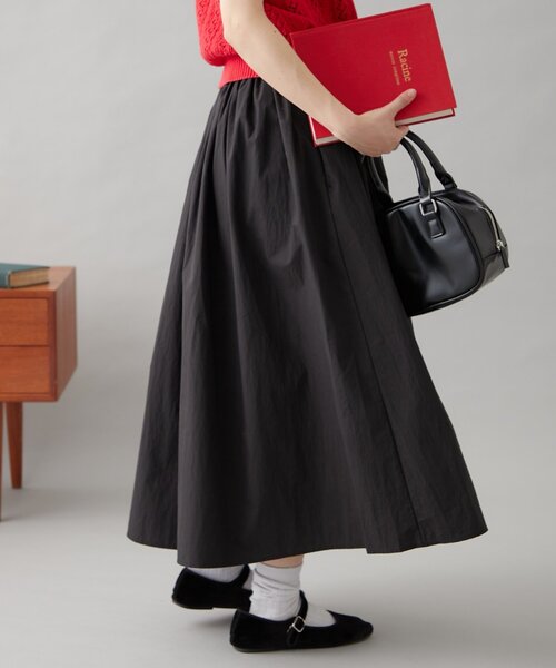GEVACO（ゲバコ）の「【GEVACO】ギャザーロングスカート（スカート・レディース・ブラック/ホワイト/レッド・ONE SIZE）」の3枚目の写真