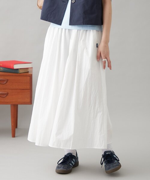 GEVACO（ゲバコ）の「【GEVACO】ギャザーロングスカート（スカート・レディース・ブラック/ホワイト/レッド・ONE SIZE）」の4枚目の写真