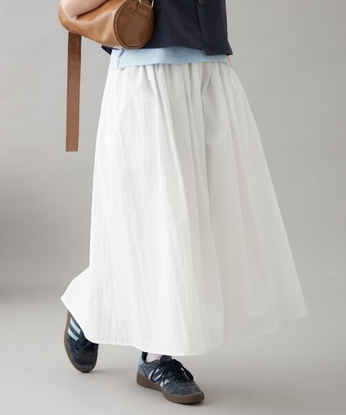 GEVACO（ゲバコ）の「【GEVACO】ギャザーロングスカート（スカート・レディース・ブラック/ホワイト/レッド・ONE SIZE）」の6枚目の写真