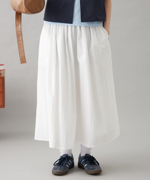 GEVACO（ゲバコ）の「【GEVACO】ギャザーロングスカート（スカート・レディース・ブラック/ホワイト/レッド・ONE SIZE）」の7枚目の写真