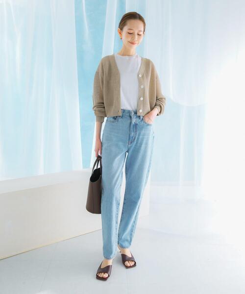 URBAN RESEARCH ROSSO WOMEN(アーバンリサーチ ロッソ)の「メッシュラメショートカーディガン(カーディガン/ボレロ・レディース・ベージュ/イエロー/ブラック・FREE)」の6枚目の写真