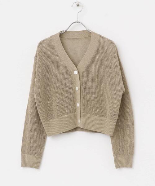 URBAN RESEARCH ROSSO WOMEN(アーバンリサーチ ロッソ)の「メッシュラメショートカーディガン(カーディガン/ボレロ・レディース・ベージュ/イエロー/ブラック・FREE)」の11枚目の写真