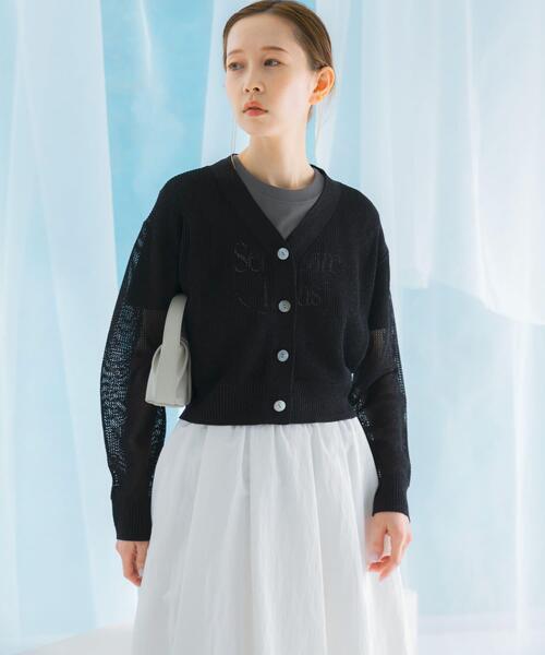 セール】メッシュラメショートカーディガン（カーディガン/ボレロ