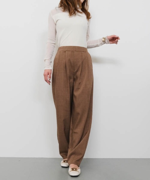 aquagarage（アクアガレージ）の「リネンライクタックカーブパンツ（その他パンツ・レディース・ネイビー/ベージュ/ブラウン/グレー・L/M）」の13枚目の写真