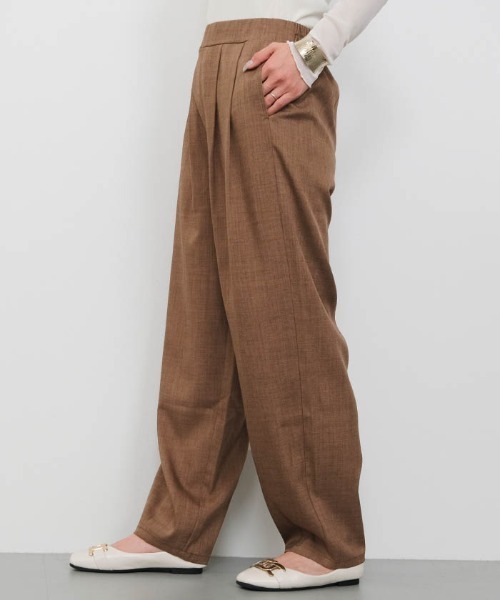 aquagarage（アクアガレージ）の「リネンライクタックカーブパンツ（その他パンツ・レディース・ネイビー/ベージュ/ブラウン/グレー・L/M）」の12枚目の写真