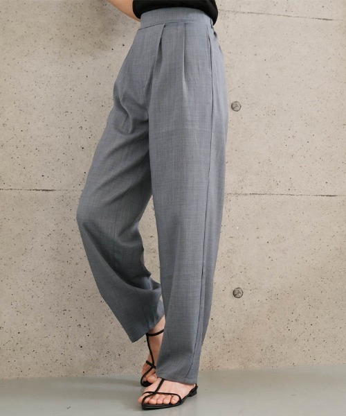 aquagarage（アクアガレージ）の「リネンライクタックカーブパンツ（その他パンツ・レディース・ネイビー/ベージュ/ブラウン/グレー・L/M）」の17枚目の写真