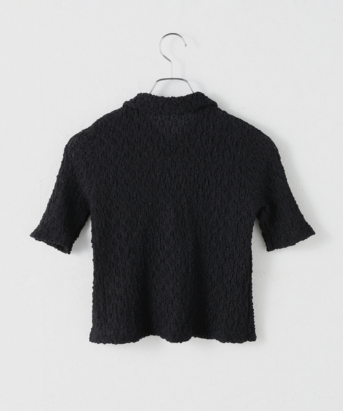 IENA（イエナ）の「CURRENTAGE/カレンテージ レーシーポロシャツ A2251UTS403（ポロシャツ・レディース・ブラック・FREE）」の2枚目の写真