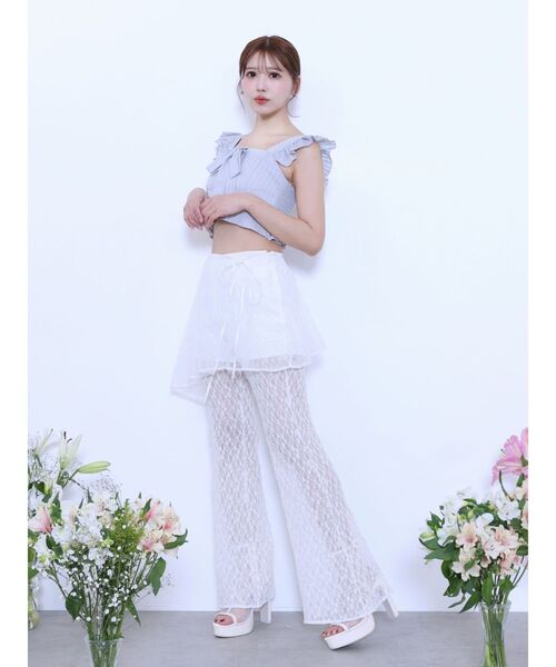 EATME(イートミー)の「ラップフレアレースパンツ(その他パンツ・レディース・オフホワイト/ブラック・MEDIUM/SMALL)」の17枚目の写真