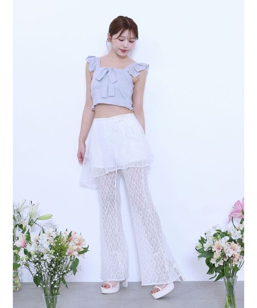 EATME(イートミー)の「ラップフレアレースパンツ(その他パンツ・レディース・オフホワイト/ブラック・MEDIUM/SMALL)」の18枚目の写真