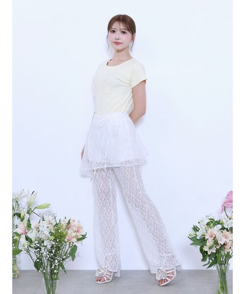 EATME(イートミー)の「ラップフレアレースパンツ(その他パンツ・レディース・オフホワイト/ブラック・MEDIUM/SMALL)」の19枚目の写真