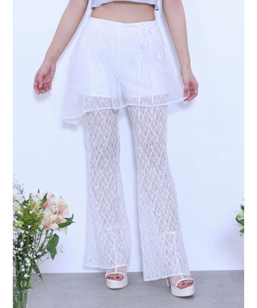 EATME(イートミー)の「ラップフレアレースパンツ(その他パンツ・レディース・オフホワイト/ブラック・MEDIUM/SMALL)」の21枚目の写真