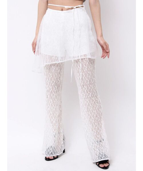 EATME(イートミー)の「ラップフレアレースパンツ(その他パンツ・レディース・オフホワイト/ブラック・MEDIUM/SMALL)」の10枚目の写真