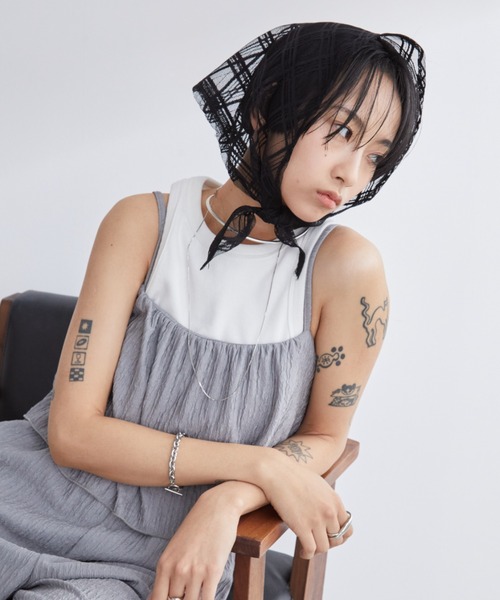 Aunt Marie's(アントマリーズ)の「トライアングルレーススカーフ(バンダナ/スカーフ・レディース・ホワイト/ブラック/ブルー・FREE)」の19枚目の写真