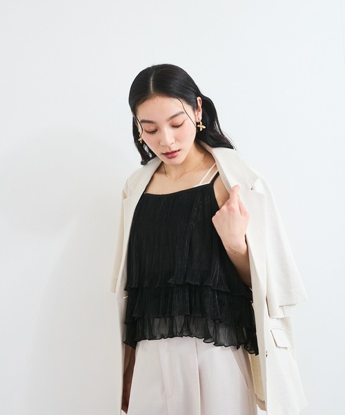 VIS（ビス）の「【WEB限定】【前後2WAY】グリッターフレアビスチェ（キャミソール・レディース・シルバー系その他/ピンク/ブラック・FREE）」の7枚目の写真