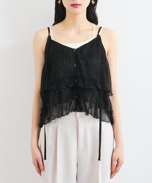 VIS（ビス）の「【WEB限定】【前後2WAY】グリッターフレアビスチェ（キャミソール・レディース・シルバー系その他/ピンク/ブラック・FREE）」の10枚目の写真