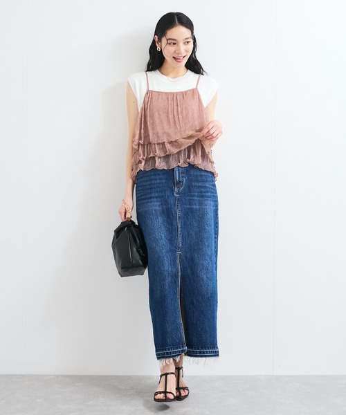 VIS（ビス）の「【WEB限定】【前後2WAY】グリッターフレアビスチェ（キャミソール・レディース・シルバー系その他/ピンク/ブラック・FREE）」の19枚目の写真