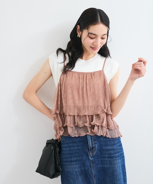 VIS（ビス）の「【WEB限定】【前後2WAY】グリッターフレアビスチェ（キャミソール・レディース・シルバー系その他/ピンク/ブラック・FREE）」の21枚目の写真