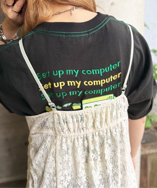 DOUBLE NAME（ダブルネーム）の「ドロストフラワーレースキャミワンピース（ワンピース・レディース・オフホワイト/パープル系その他・FREE）」の11枚目の写真