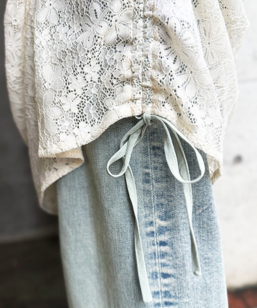 DOUBLE NAME（ダブルネーム）の「ドロストフラワーレースキャミワンピース（ワンピース・レディース・オフホワイト/パープル系その他・FREE）」の13枚目の写真