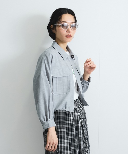 VICKY（ビッキー）の「リネンライクワッシャージャケット≪手洗い可能≫（ブルゾン・レディース・ブラウン/ライトグレー/ベージュ・M）」の2枚目の写真