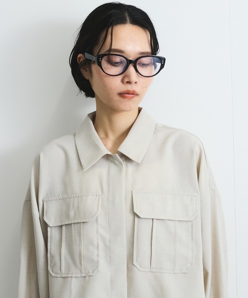 VICKY（ビッキー）の「リネンライクワッシャージャケット≪手洗い可能≫（ブルゾン・レディース・ブラウン/ライトグレー/ベージュ・M）」の5枚目の写真