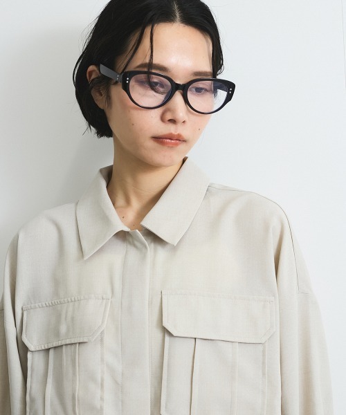 VICKY（ビッキー）の「リネンライクワッシャージャケット≪手洗い可能≫（ブルゾン・レディース・ブラウン/ライトグレー/ベージュ・M）」の4枚目の写真