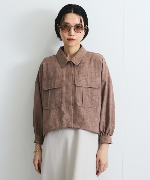 VICKY（ビッキー）の「リネンライクワッシャージャケット≪手洗い可能≫（ブルゾン・レディース・ブラウン/ライトグレー/ベージュ・M）」の22枚目の写真