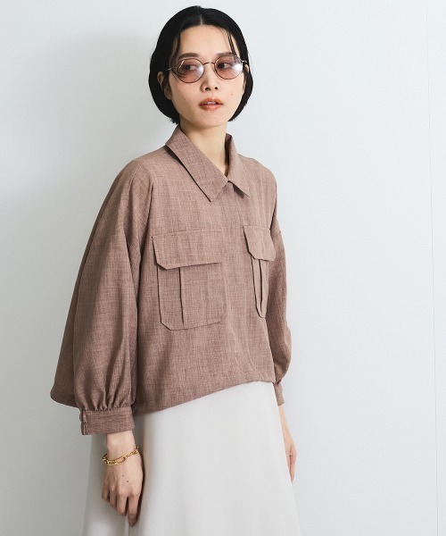 VICKY（ビッキー）の「リネンライクワッシャージャケット≪手洗い可能≫（ブルゾン・レディース・ブラウン/ライトグレー/ベージュ・M）」の20枚目の写真