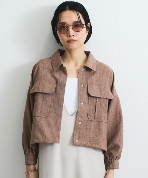 VICKY（ビッキー）の「リネンライクワッシャージャケット≪手洗い可能≫（ブルゾン・レディース・ブラウン/ライトグレー/ベージュ・M）」の16枚目の写真