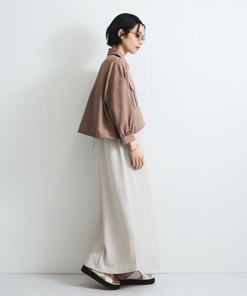 VICKY（ビッキー）の「リネンライクワッシャージャケット≪手洗い可能≫（ブルゾン・レディース・ブラウン/ライトグレー/ベージュ・M）」の13枚目の写真