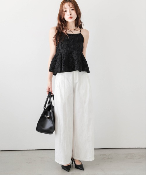 Lajour(ラジュール)の「日本製 ワイドツイルパンツ(その他パンツ・レディース・ベージュ/ホワイト/チャコールグレー/インディゴブルー・M/L)」の18枚目の写真