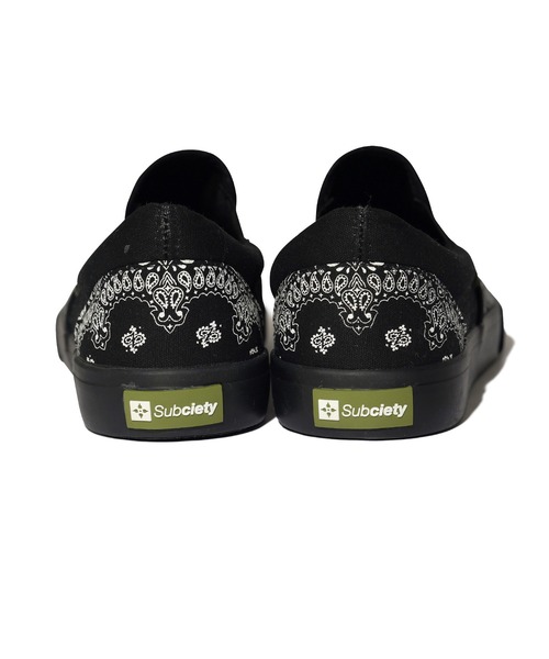 Subciety(サブサエティ)の「Bandanna maria slip-on(スリッポン・メンズ・ブラック×ブラック/ブラック×ホワイト・SMALL/X-LARGE/LARGE/MEDIUM)」の5枚目の写真