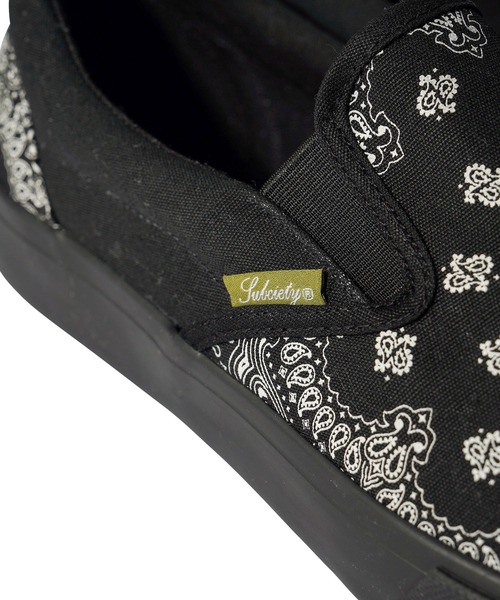 Subciety(サブサエティ)の「Bandanna maria slip-on(スリッポン・メンズ・ブラック×ブラック/ブラック×ホワイト・SMALL/X-LARGE/LARGE/MEDIUM)」の4枚目の写真