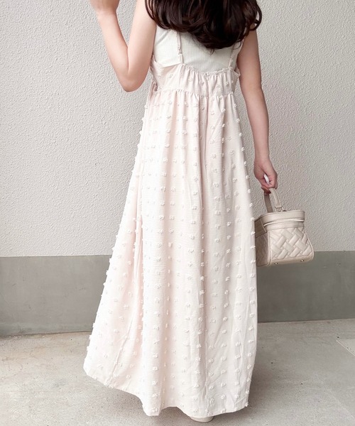 merrylatte（メリーラテ）の「低身長OK◎ジャガードドットキャミワンピース（ワンピース・レディース・アイボリー・MEDIUM）」の9枚目の写真