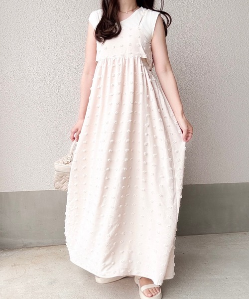 merrylatte（メリーラテ）の「低身長OK◎ジャガードドットキャミワンピース（ワンピース・レディース・アイボリー・MEDIUM）」の12枚目の写真