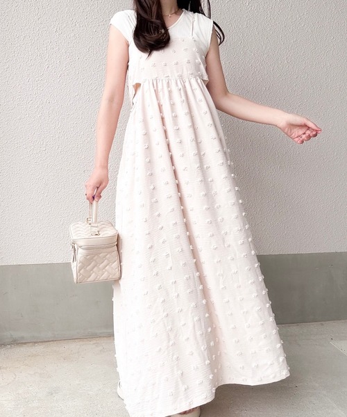 merrylatte（メリーラテ）の「低身長OK◎ジャガードドットキャミワンピース（ワンピース・レディース・アイボリー・MEDIUM）」の13枚目の写真