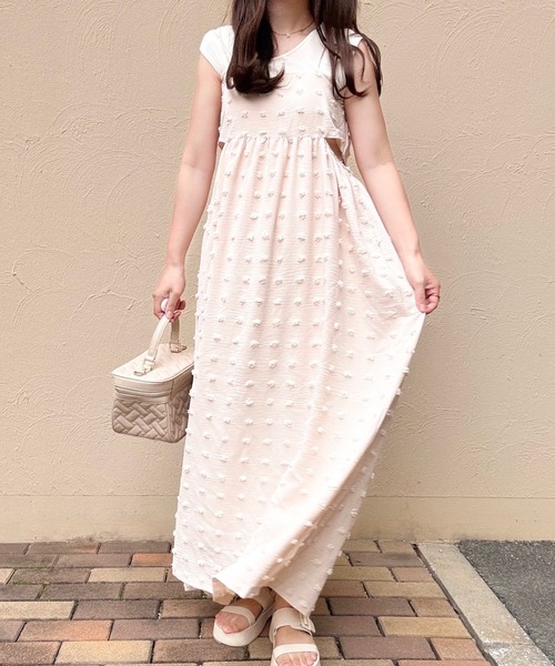 merrylatte（メリーラテ）の「低身長OK◎ジャガードドットキャミワンピース（ワンピース・レディース・アイボリー・MEDIUM）」の14枚目の写真