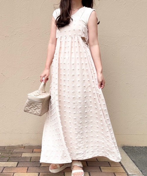 merrylatte（メリーラテ）の「低身長OK◎ジャガードドットキャミワンピース（ワンピース・レディース・アイボリー・MEDIUM）」の15枚目の写真