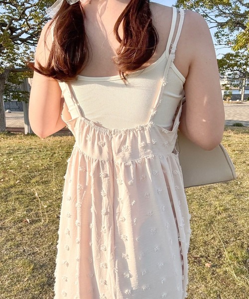 merrylatte（メリーラテ）の「低身長OK◎ジャガードドットキャミワンピース（ワンピース・レディース・アイボリー・MEDIUM）」の19枚目の写真