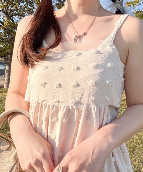 merrylatte（メリーラテ）の「低身長OK◎ジャガードドットキャミワンピース（ワンピース・レディース・アイボリー・MEDIUM）」の21枚目の写真