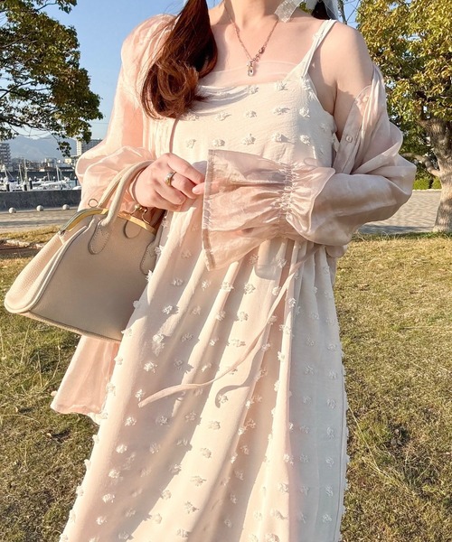 merrylatte（メリーラテ）の「低身長OK◎ジャガードドットキャミワンピース（ワンピース・レディース・アイボリー・MEDIUM）」の22枚目の写真