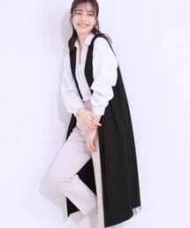 旬を取り入れながら体型カバー ボタンレスエアリージレ